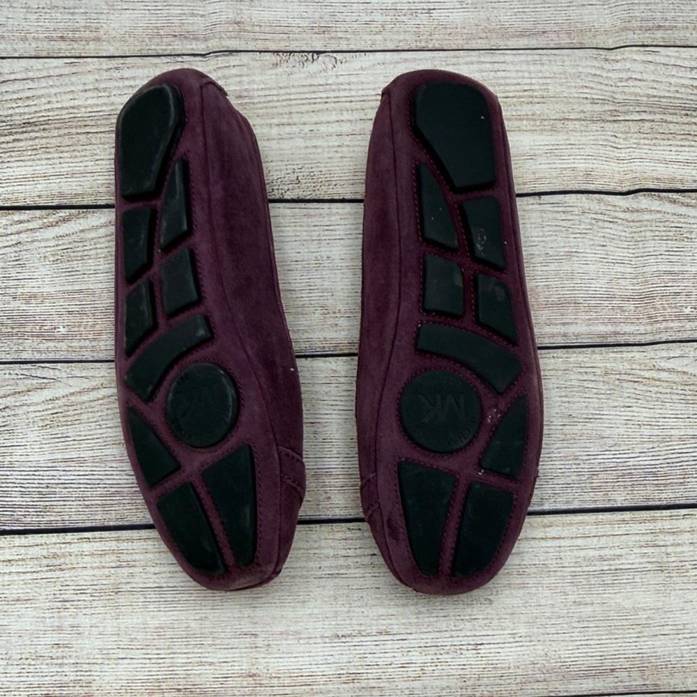Michael Kors Plum Loafers with Gold Logo - Picture 10 of 11